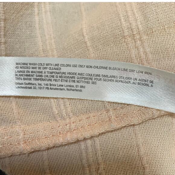 Free People Slow Pace Romantic Dress Tie V Neck Puff Sleeve Midi Peach Womens XS - Picture 13 of 13